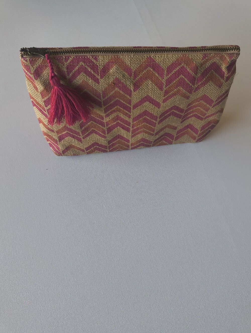 Neiman Marcus Woven Chevron Tassel Clutch - One Size